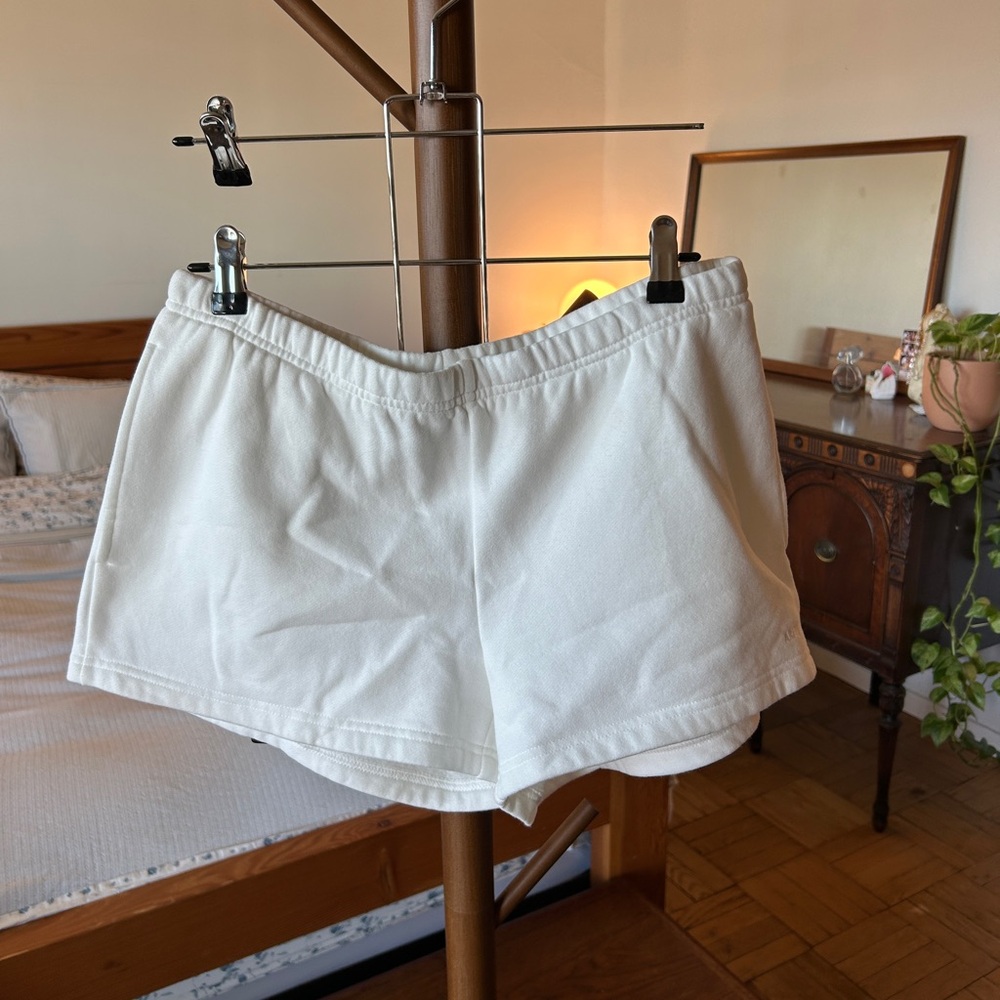 Aritzia White Sweatfleece Shorts